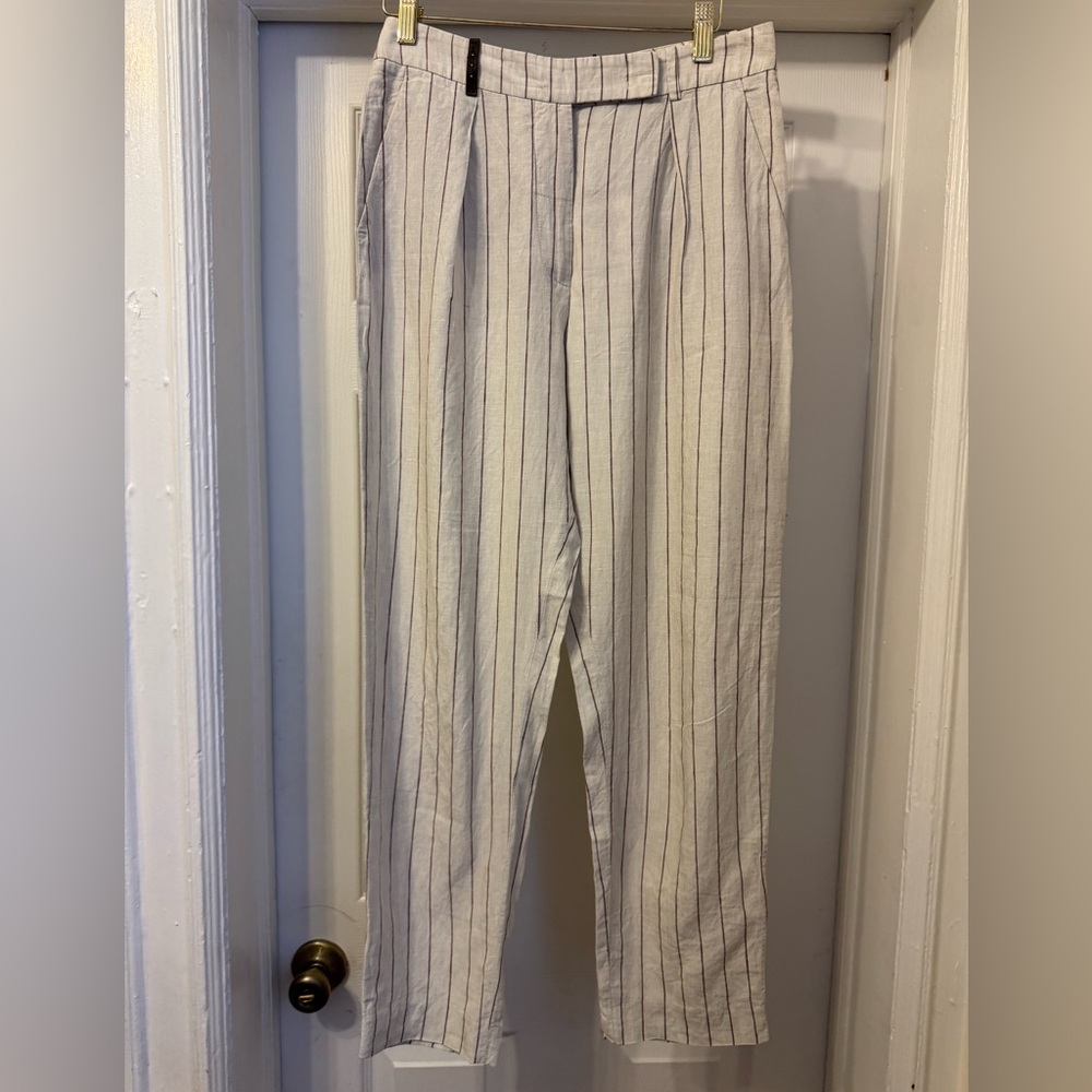 Peserico Linen Tailored Striped Trousers